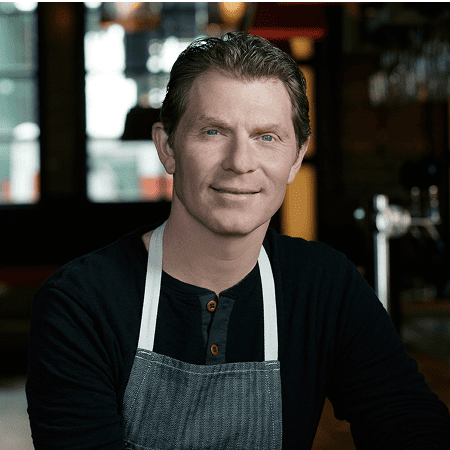 Chef Bobby Flay, looking at the camera